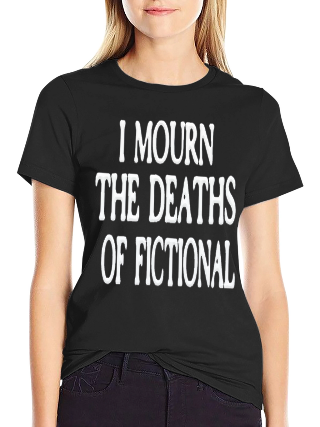 I Mourn Fictional Deaths Black Graphic Tee