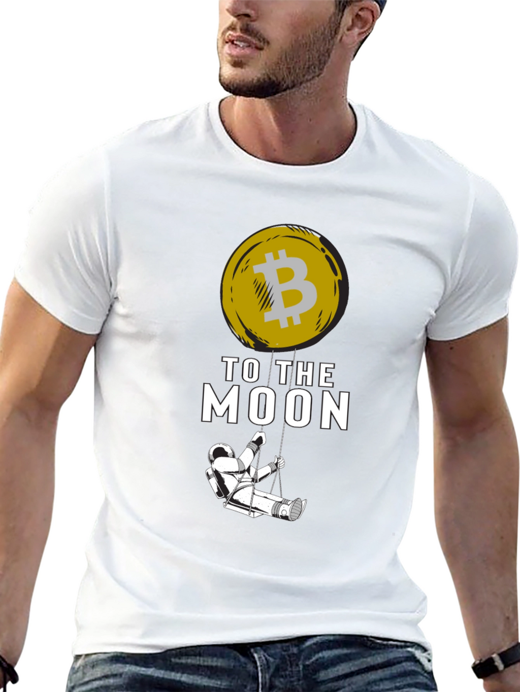 Bitcoin To The Moon Graphic T-Shirt