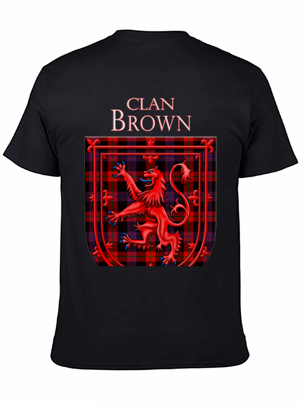 Clan Brown Tartan Crest T-Shirt Scottish Pride