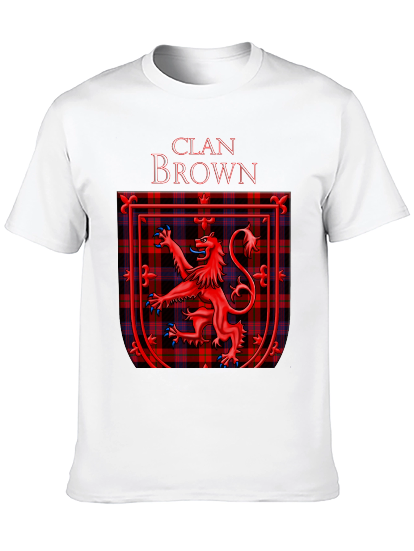 Clan Brown Tartan Crest T-Shirt Scottish Pride
