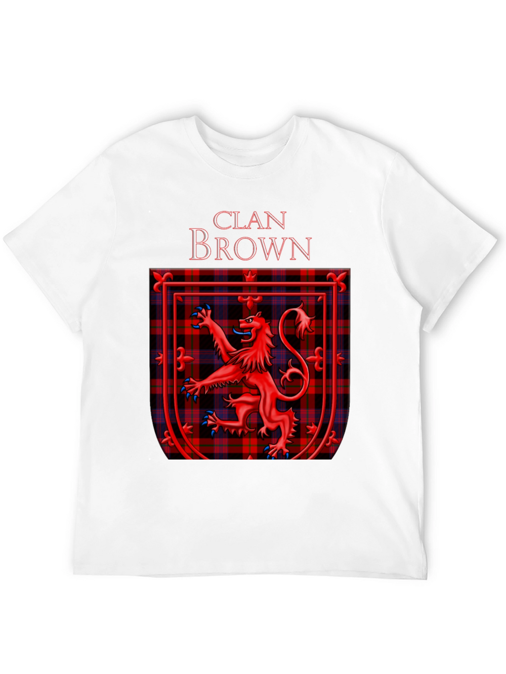 Clan Brown Tartan Crest T-Shirt Scottish Pride