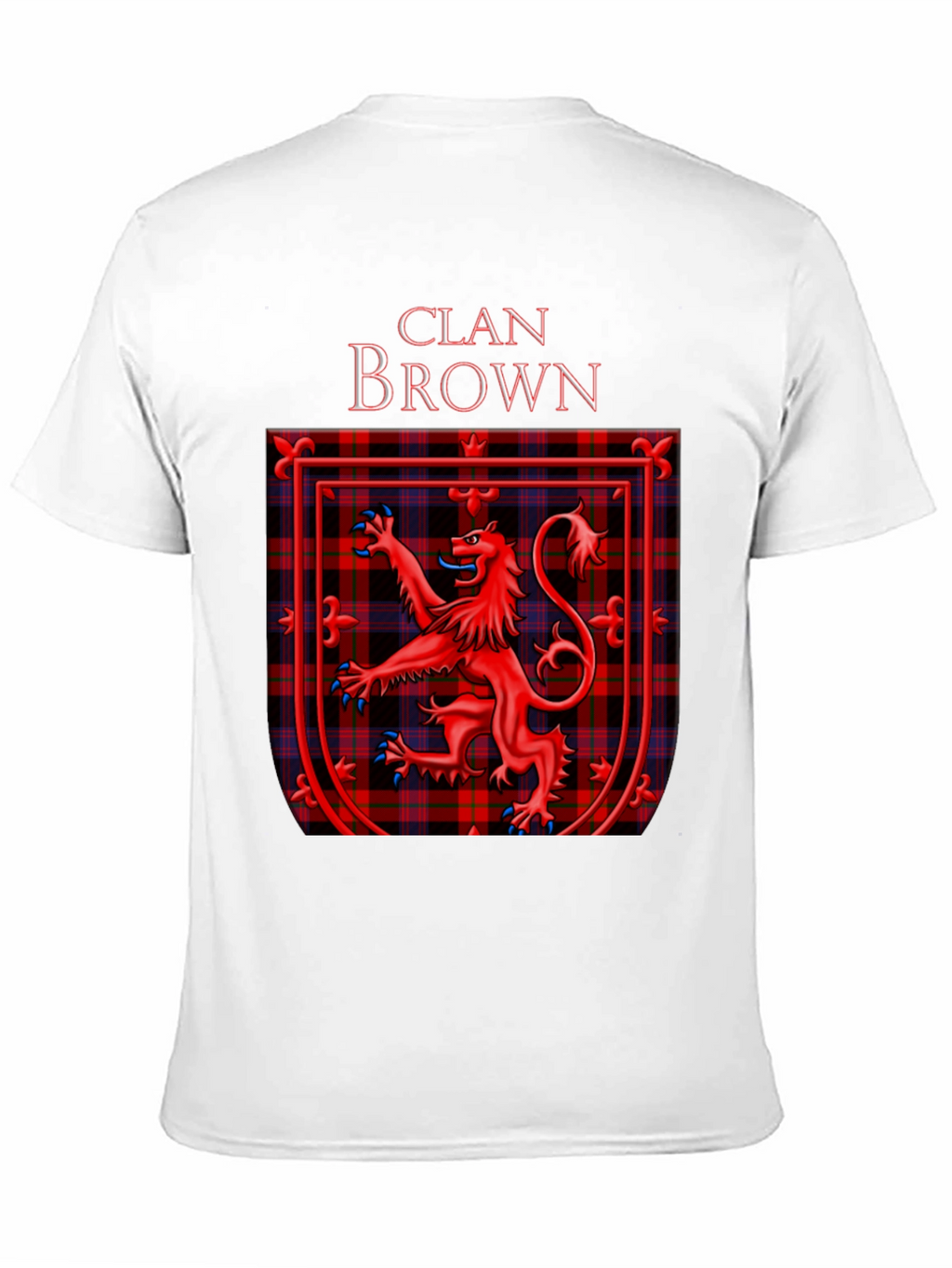 Clan Brown Tartan Crest T-Shirt Scottish Pride