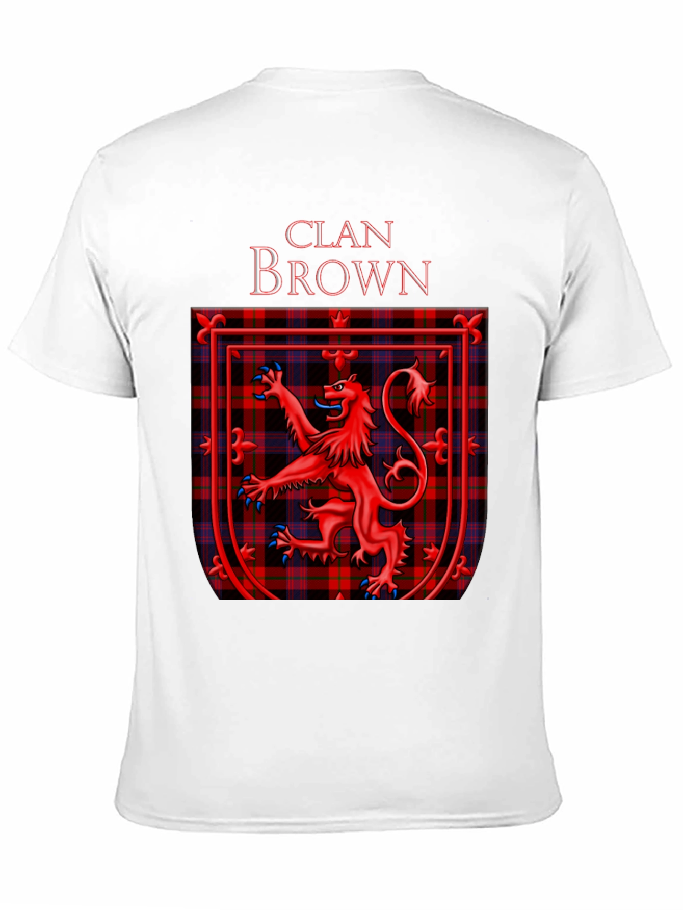 Clan Brown Tartan Crest T-Shirt Scottish Pride