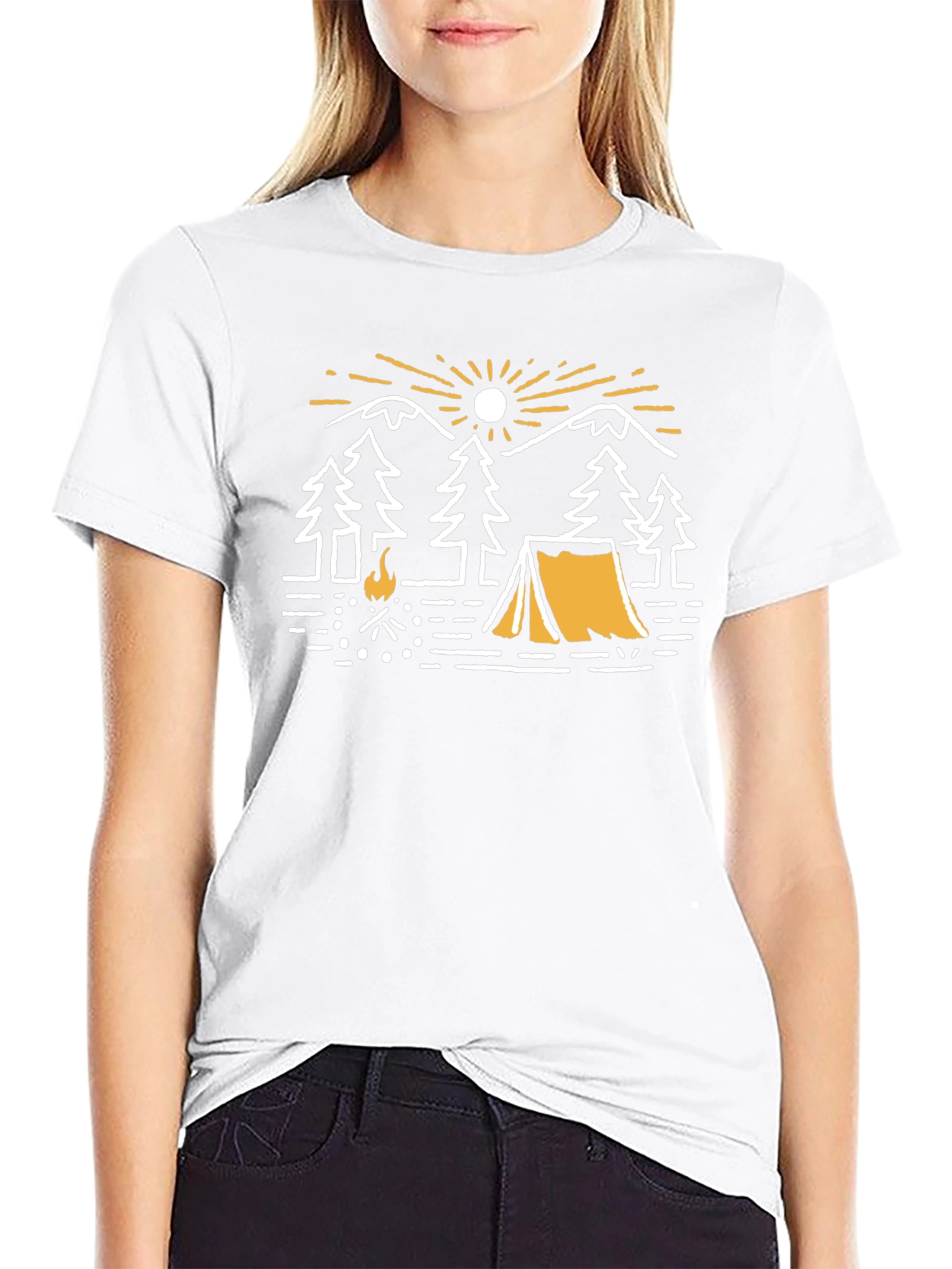 Camping Adventure Graphic T-Shirt - Black