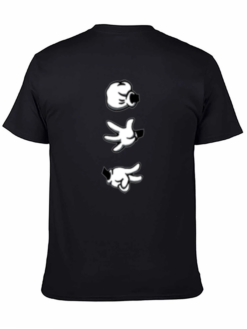 Cartoon Hands Black Tee - Cool Graphic Print Shirt