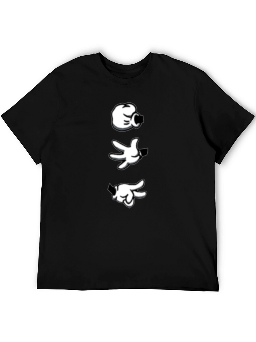 Cartoon Hands Black Tee - Cool Graphic Print Shirt
