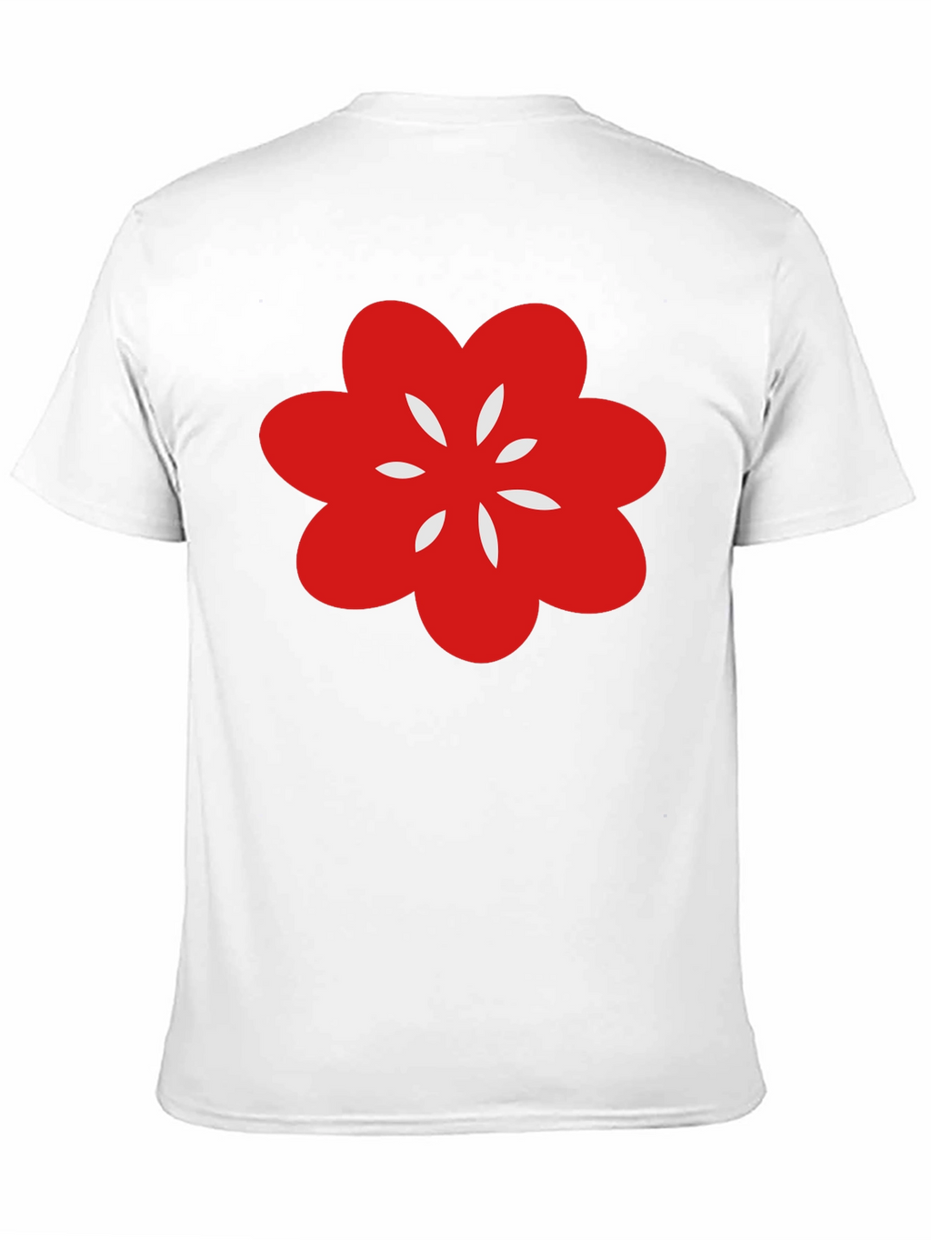 Black T-Shirt with Red Flower Graphic