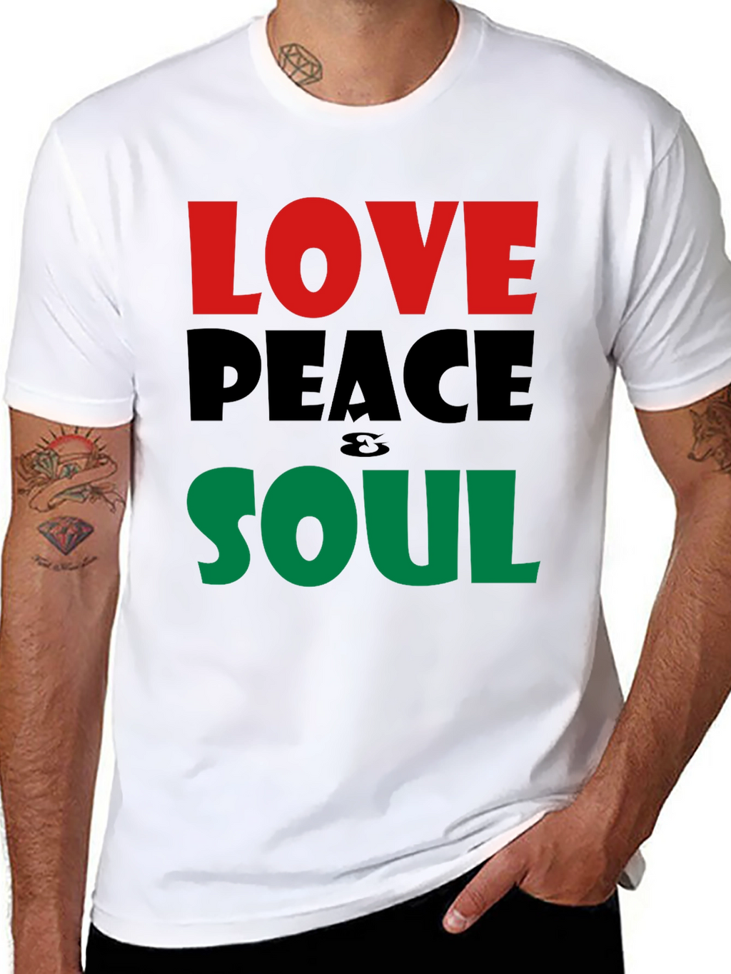 Love Peace Soul T-Shirt - Black Short Sleeve