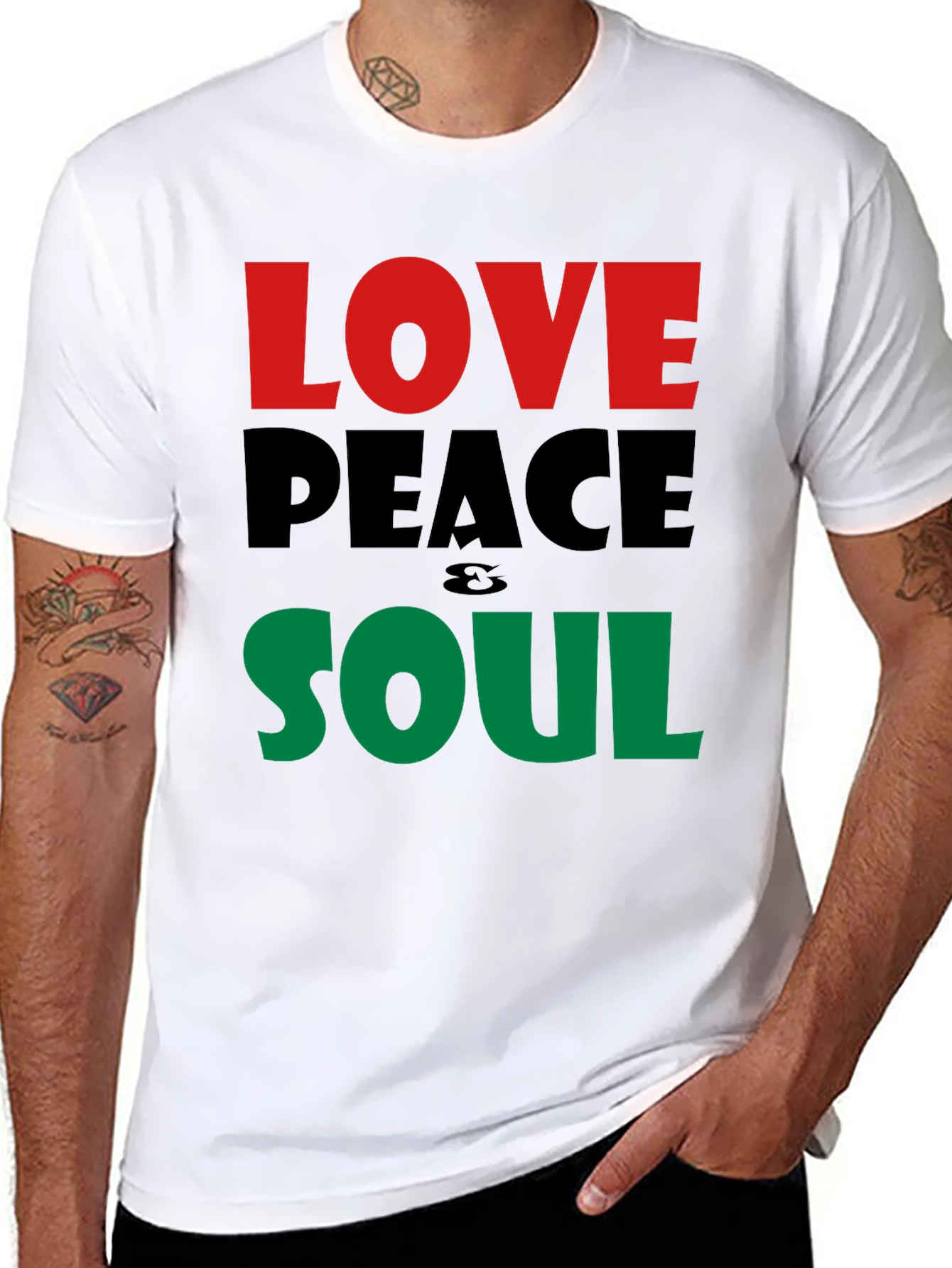 Love Peace Soul T-Shirt - Black Short Sleeve
