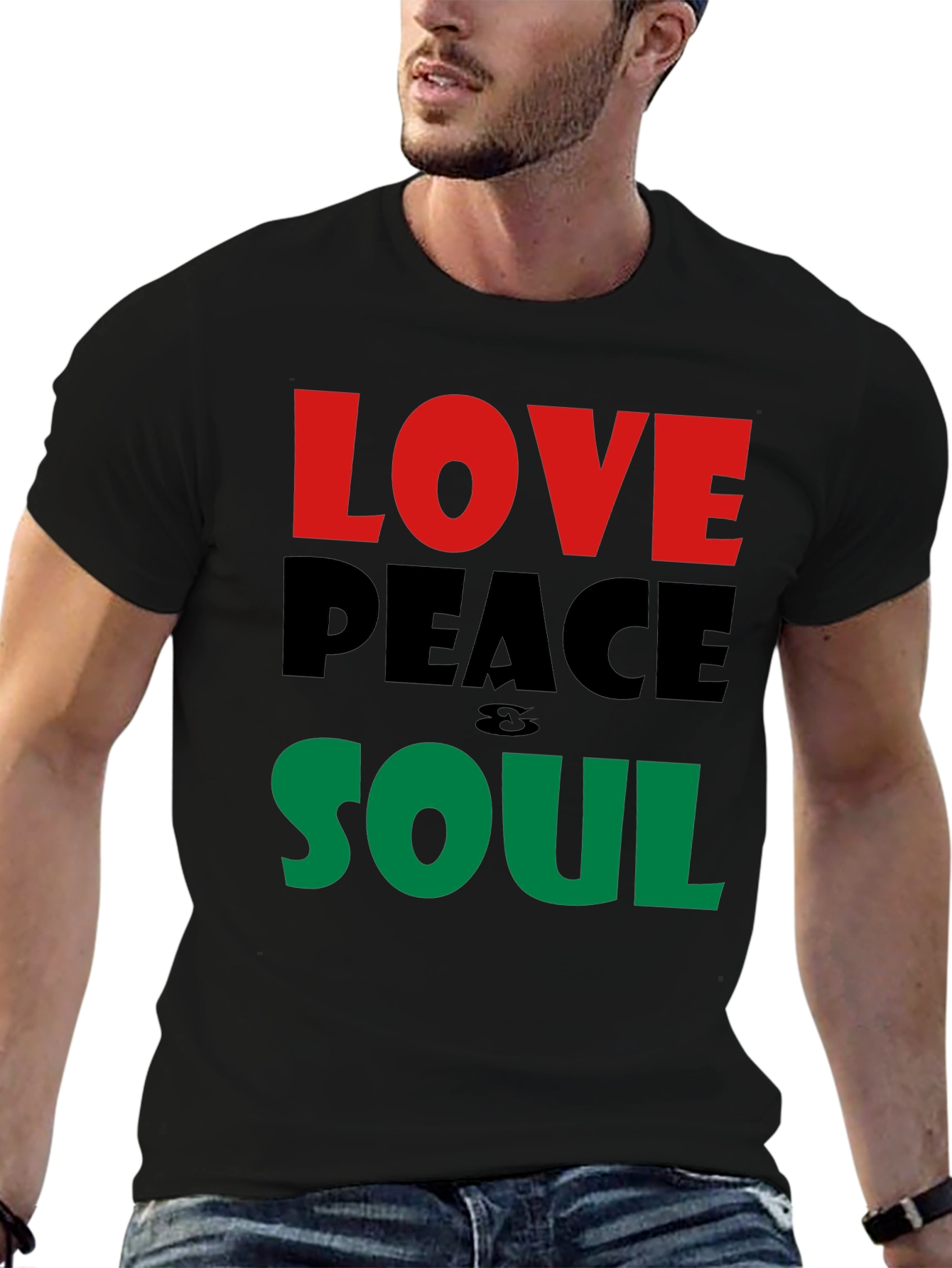 Love Peace Soul T-Shirt - Black Short Sleeve