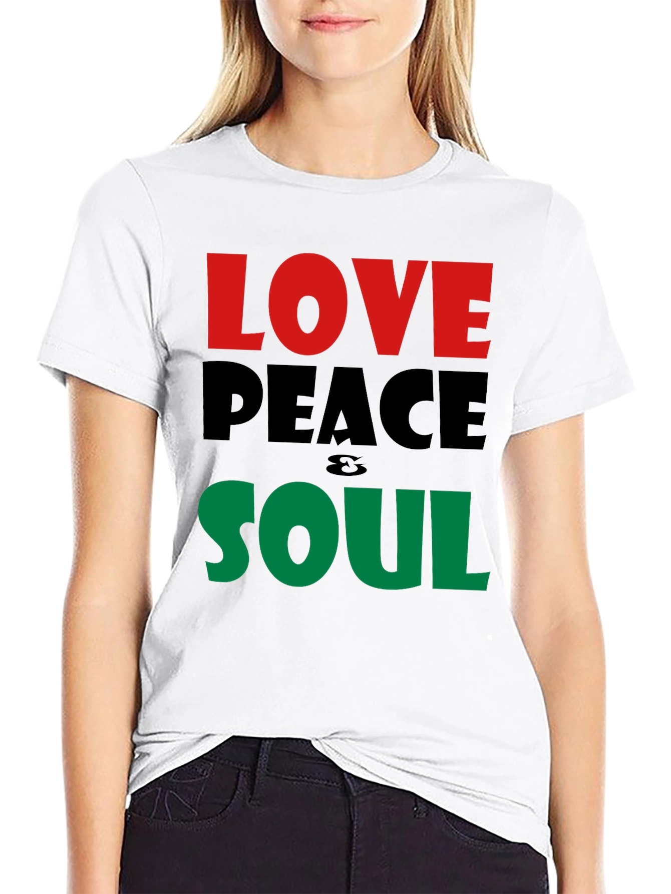 Love Peace Soul T-Shirt - Black Short Sleeve