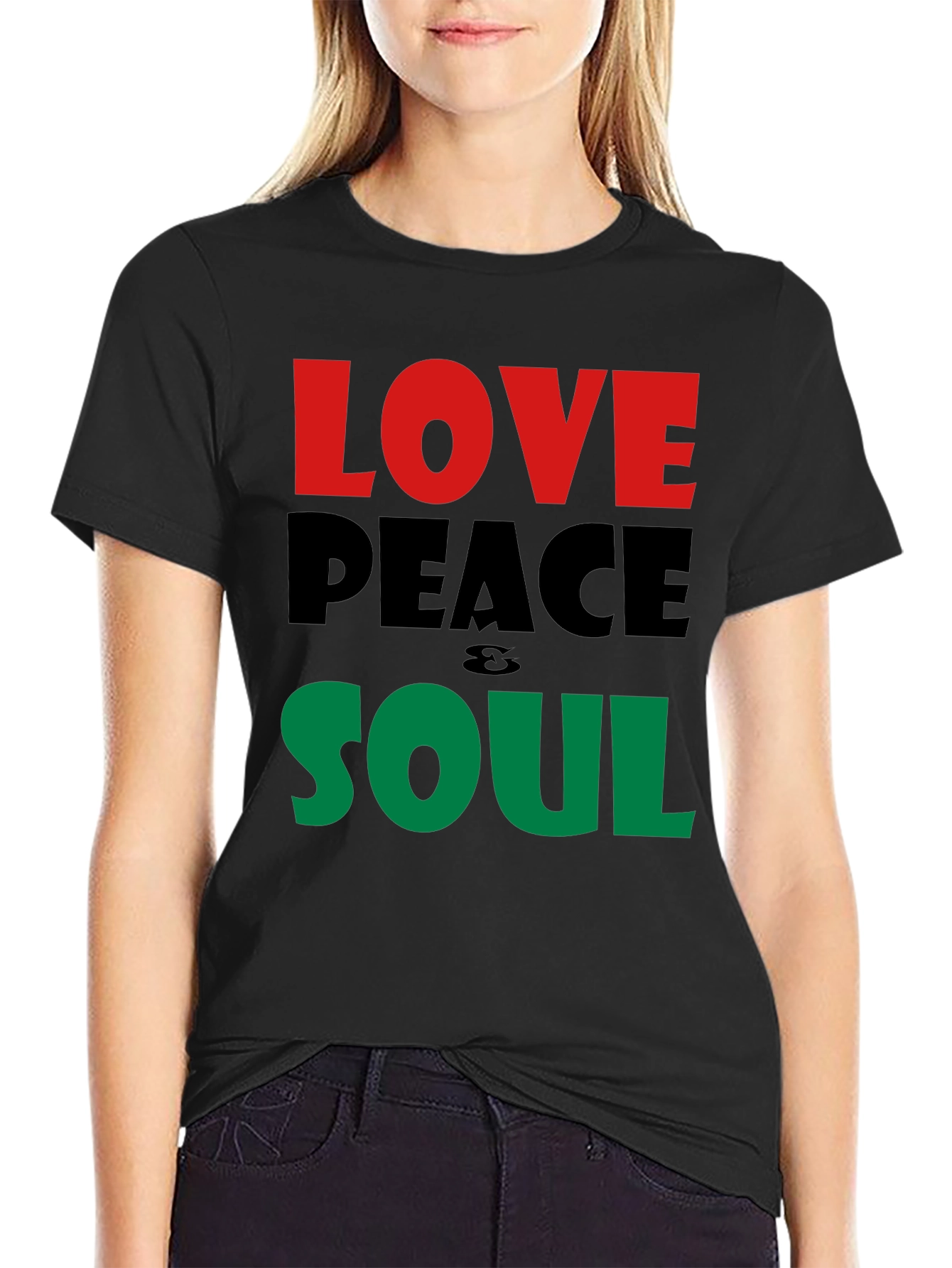 Love Peace Soul T-Shirt - Black Short Sleeve