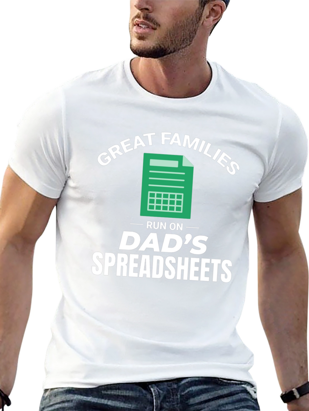 Great Families Dads Spreadsheets Graphic T-Shirt