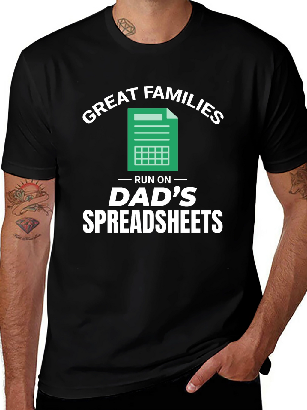 Great Families Dads Spreadsheets Graphic T-Shirt