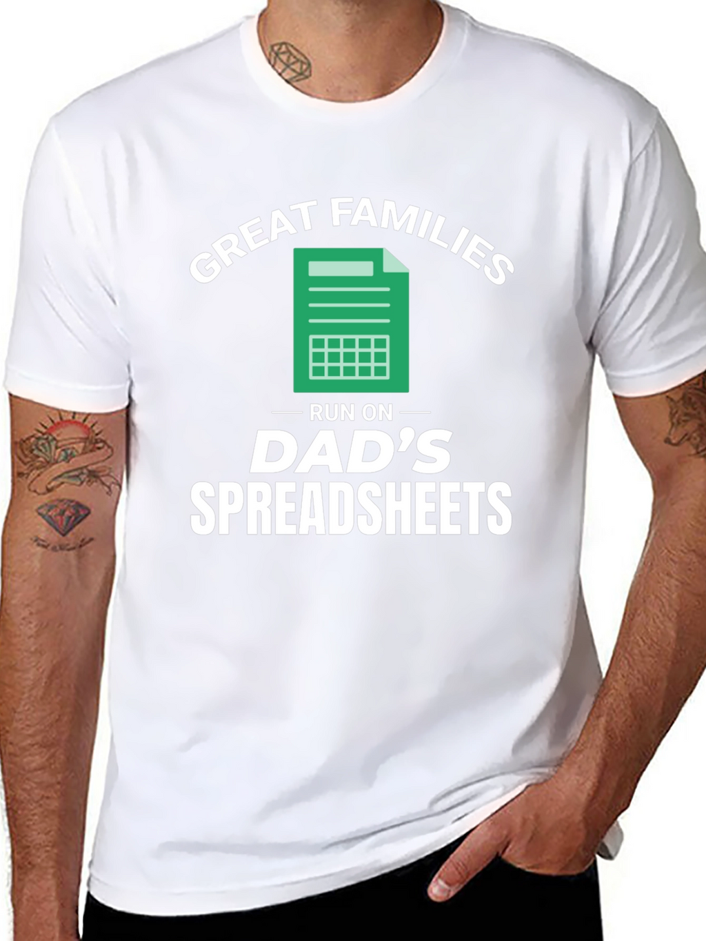 Great Families Dads Spreadsheets Graphic T-Shirt