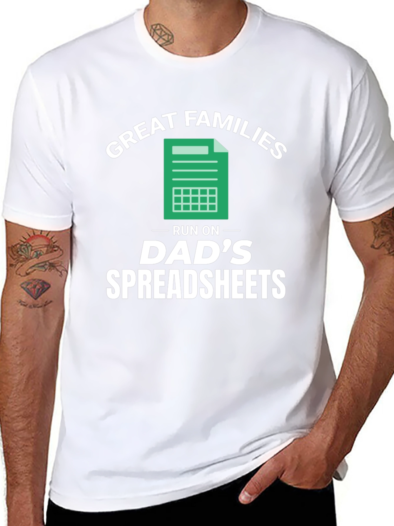 Great Families Dads Spreadsheets Graphic T-Shirt