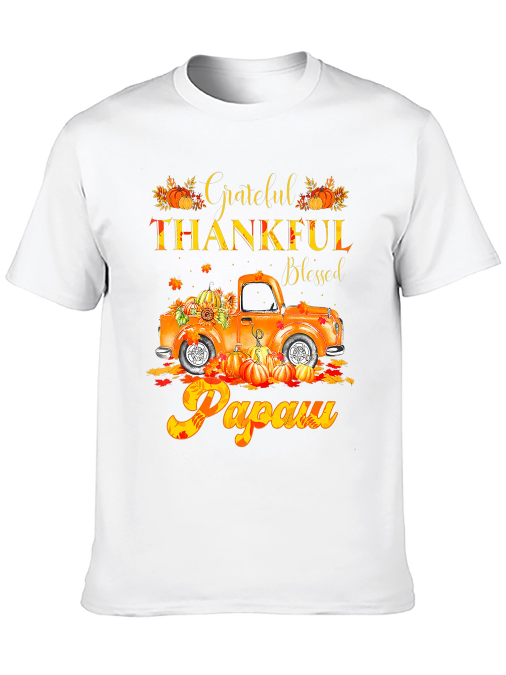 Grateful Thankful Blessed Papaw Fall Truck T-Shirt