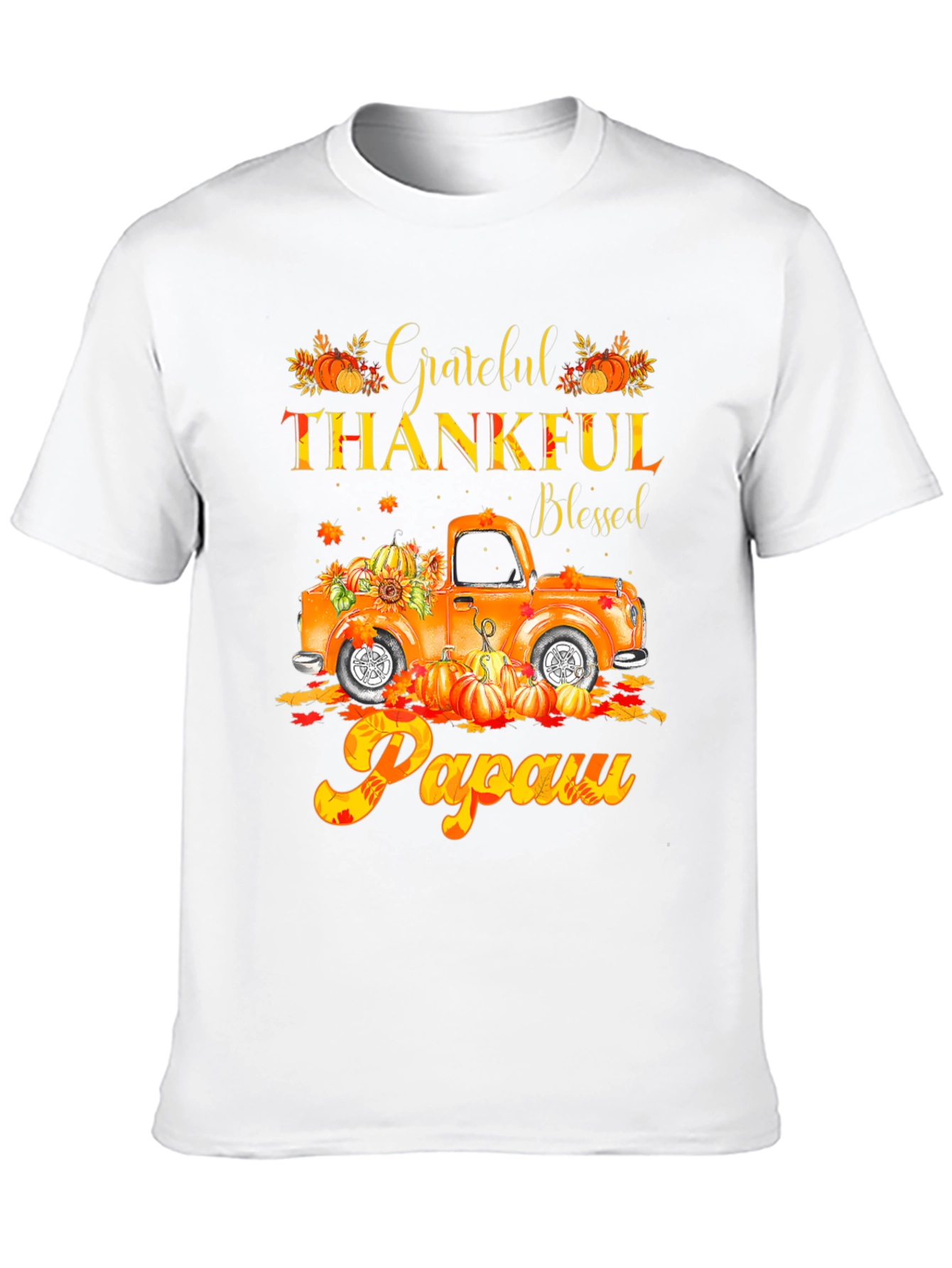 Grateful Thankful Blessed Papaw Fall Truck T-Shirt