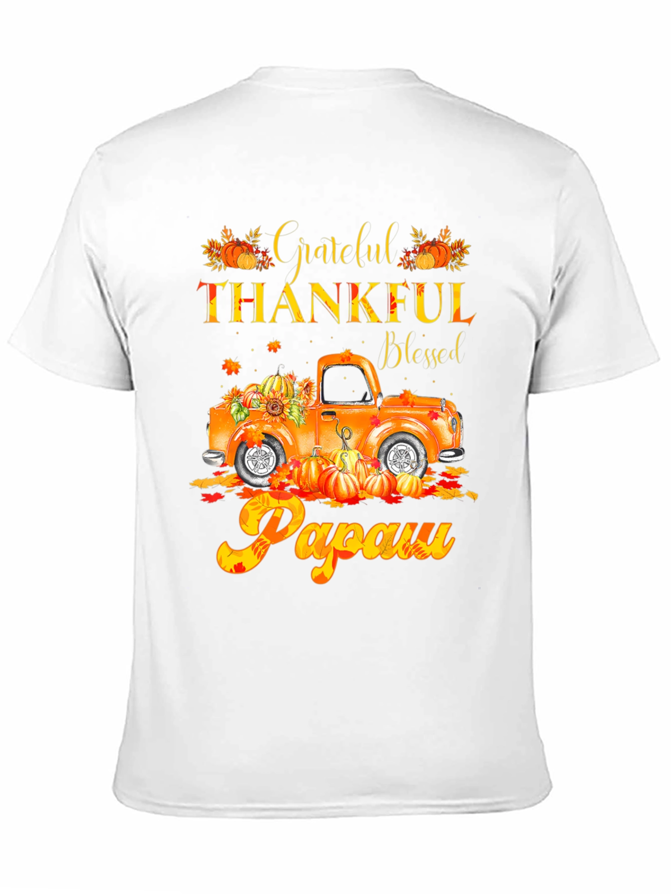 Grateful Thankful Blessed Papaw Fall Truck T-Shirt