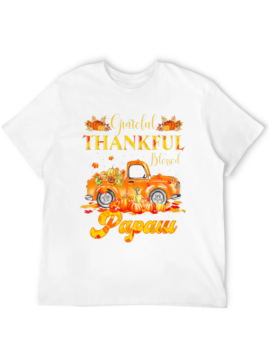Grateful Thankful Blessed Papaw Fall Truck T-Shirt