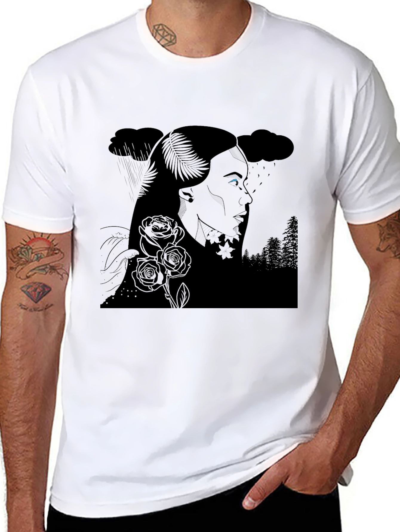 Ethereal Woman Graphic Tee - Black