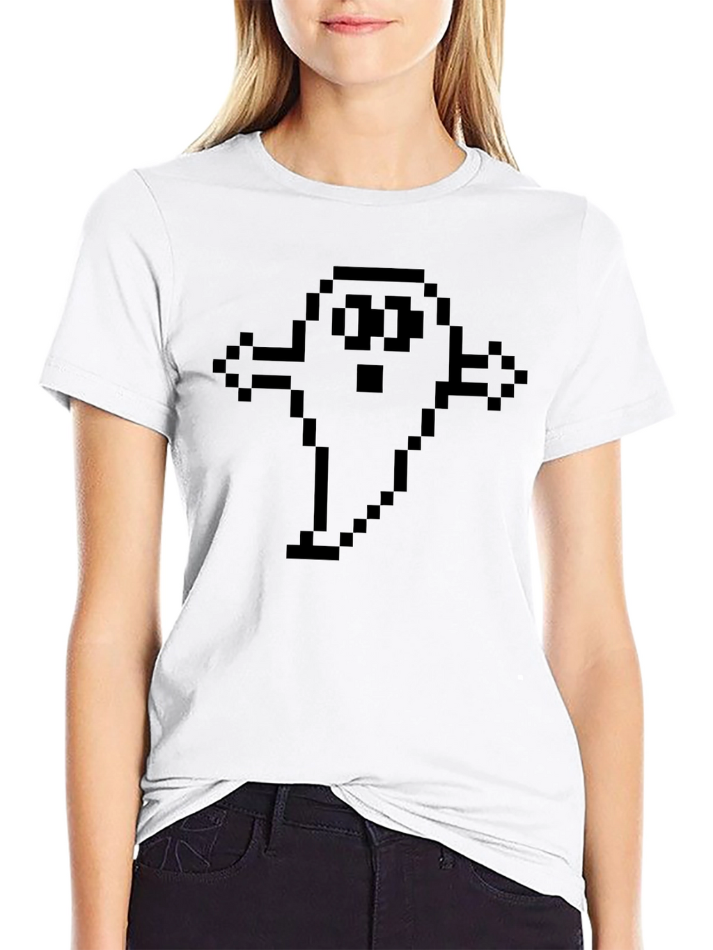 Pixel Ghost Graphic Tee - Retro Gaming Style