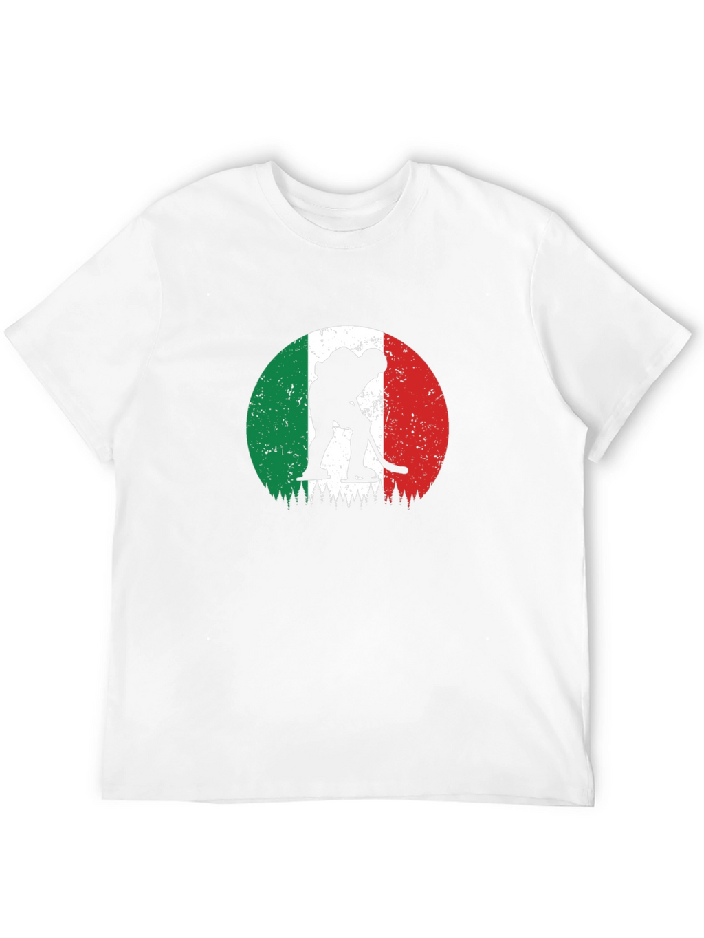 Italy Hockey Flag Graphic Black T-Shirt