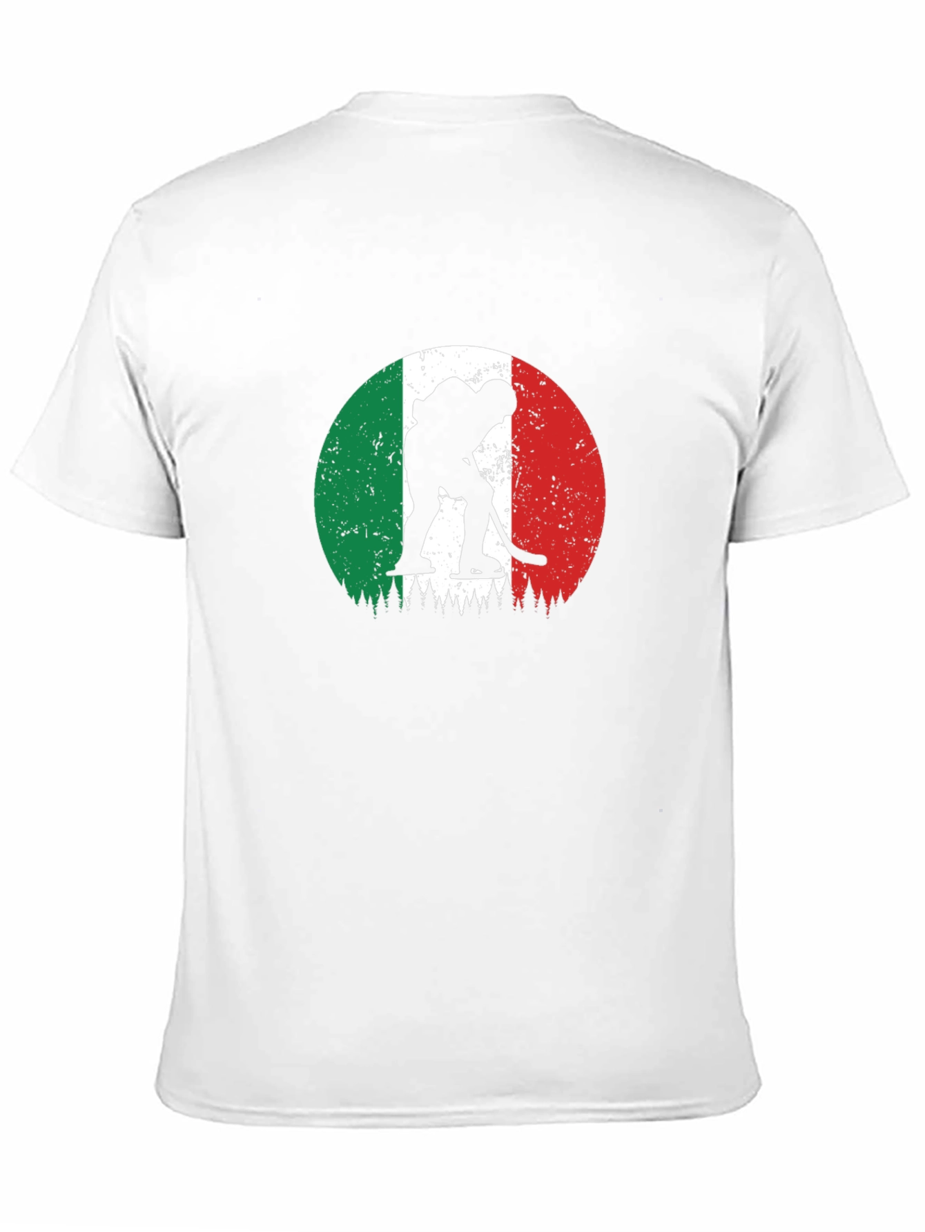 Italy Hockey Flag Graphic Black T-Shirt