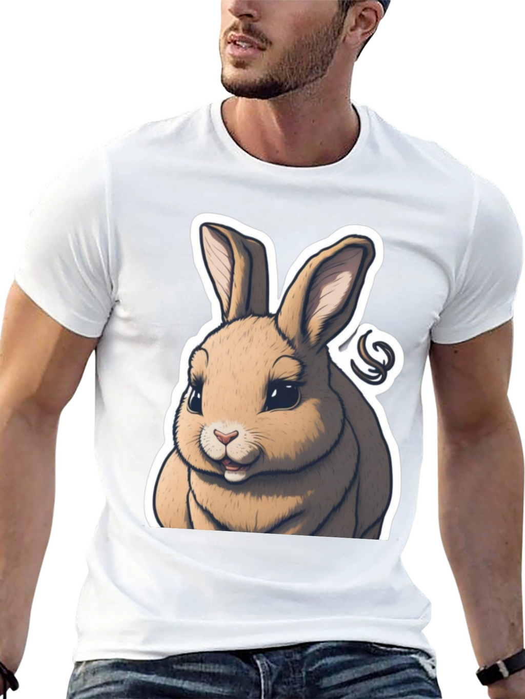 Bunny Graphic Tee - Soft Cotton Blend