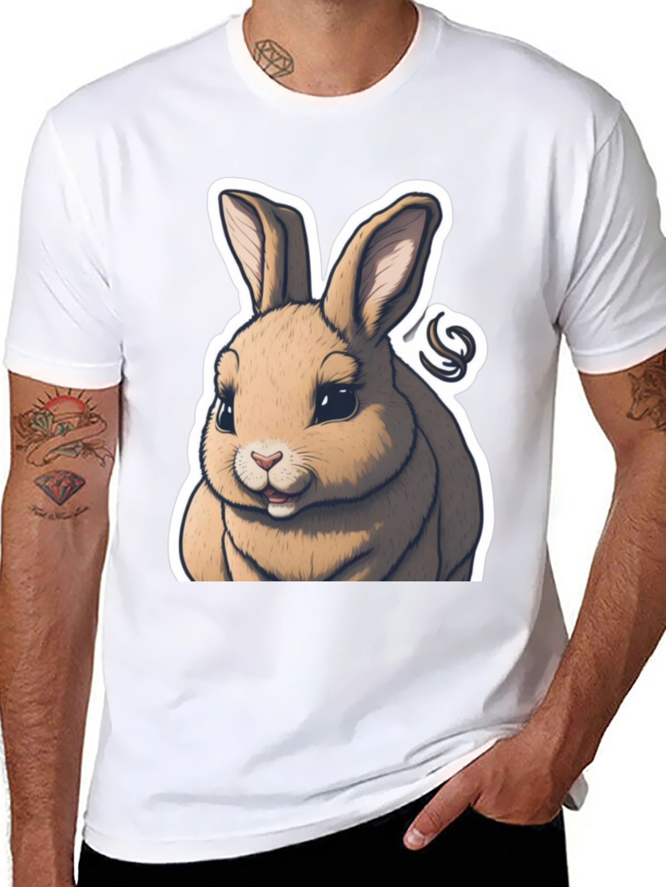 Bunny Graphic Tee - Soft Cotton Blend