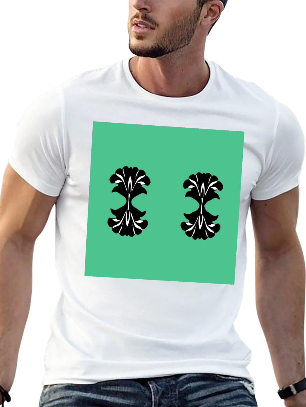 Unique Pattern Black T-Shirt