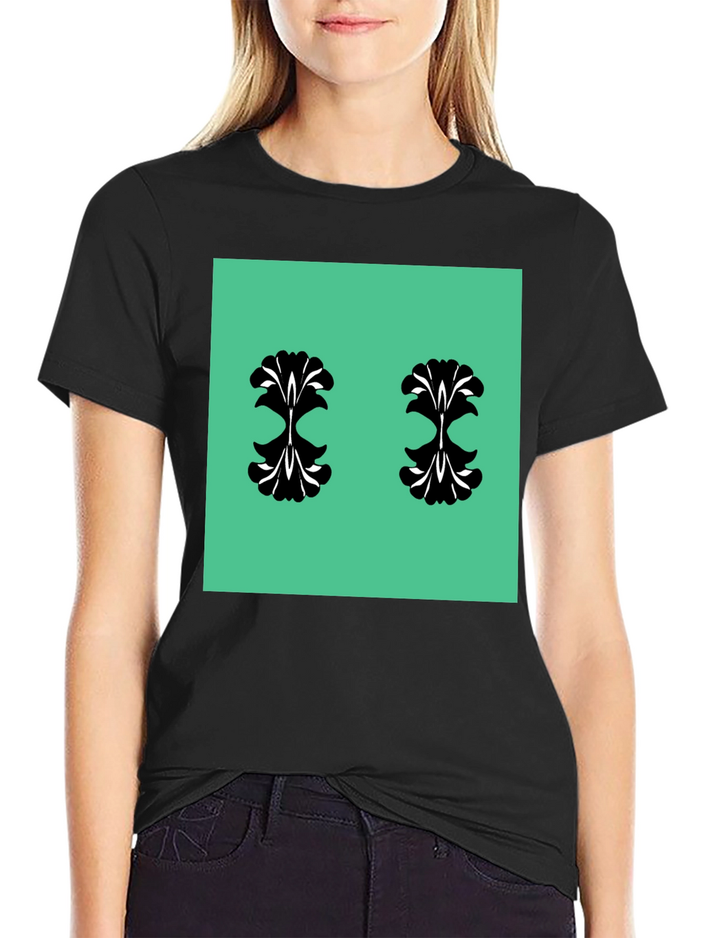 Unique Pattern Black T-Shirt