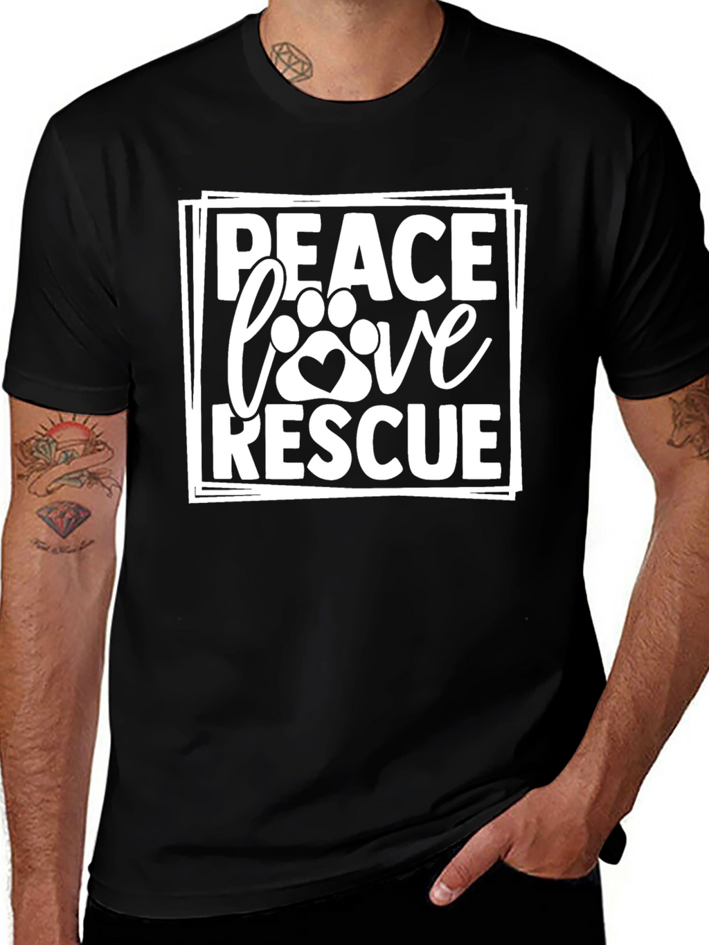 Peace Love Rescue Graphic Tee