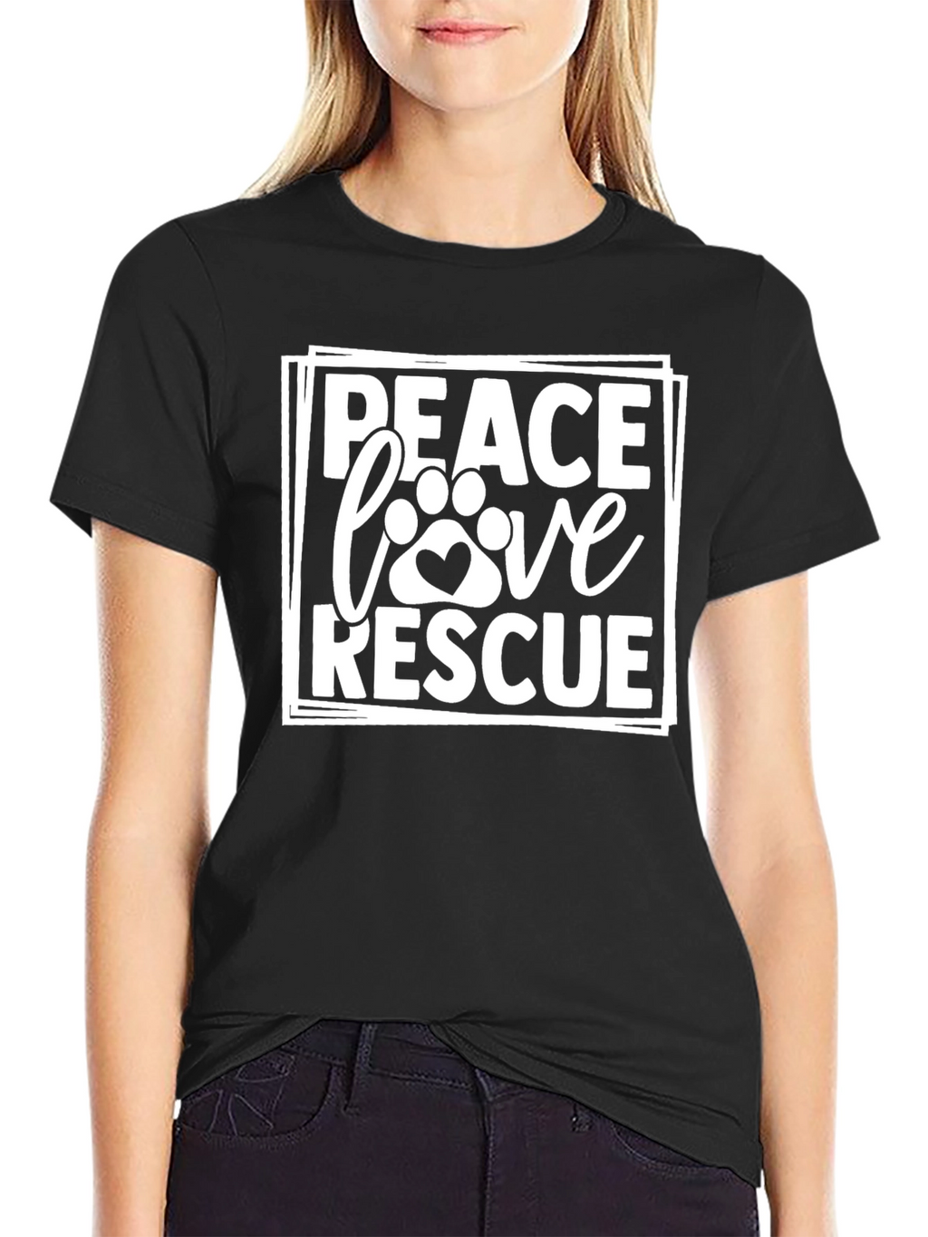 Peace Love Rescue Graphic Tee