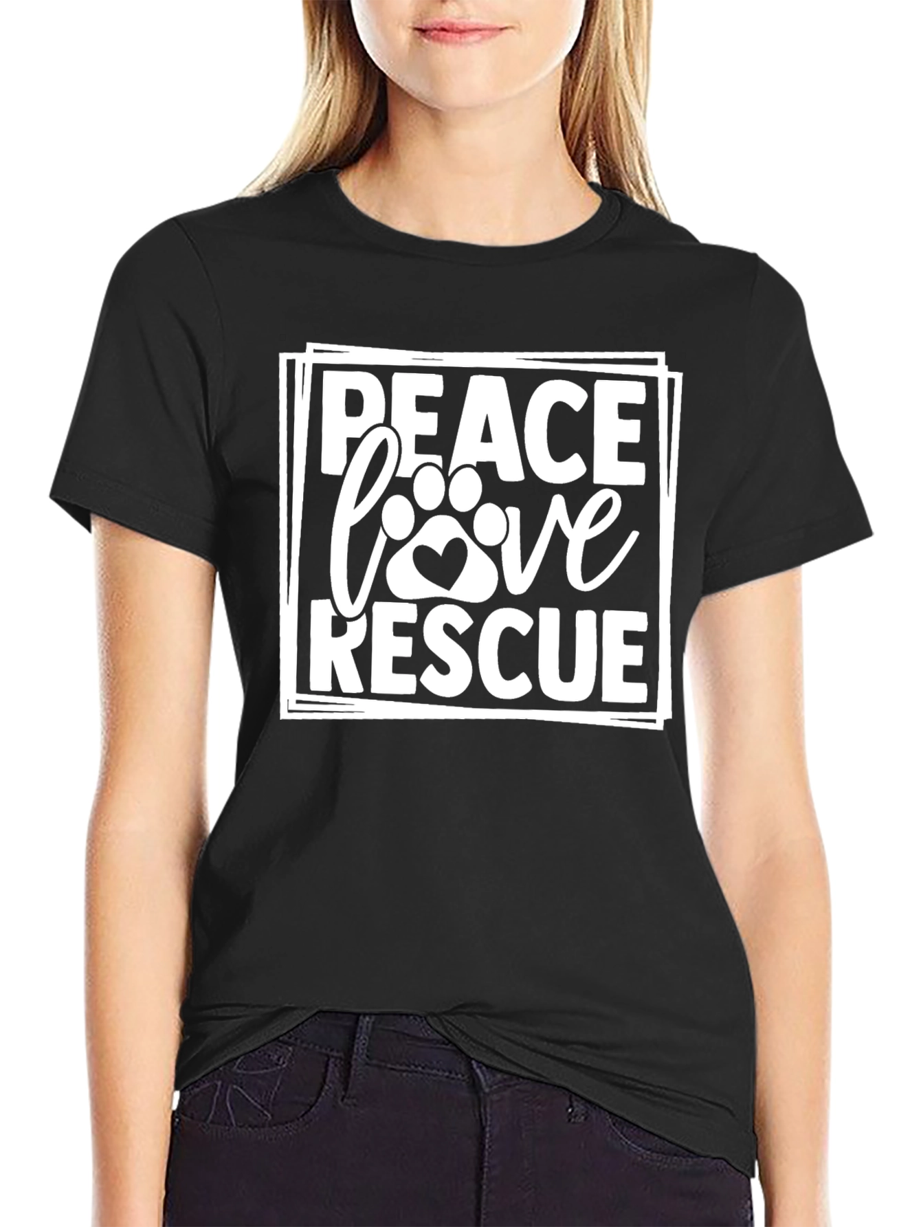 Peace Love Rescue Graphic Tee