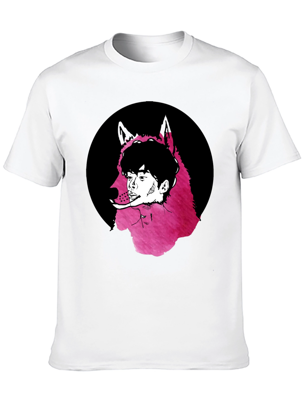 Wolf Man Graphic Tee - Black Cotton Blend