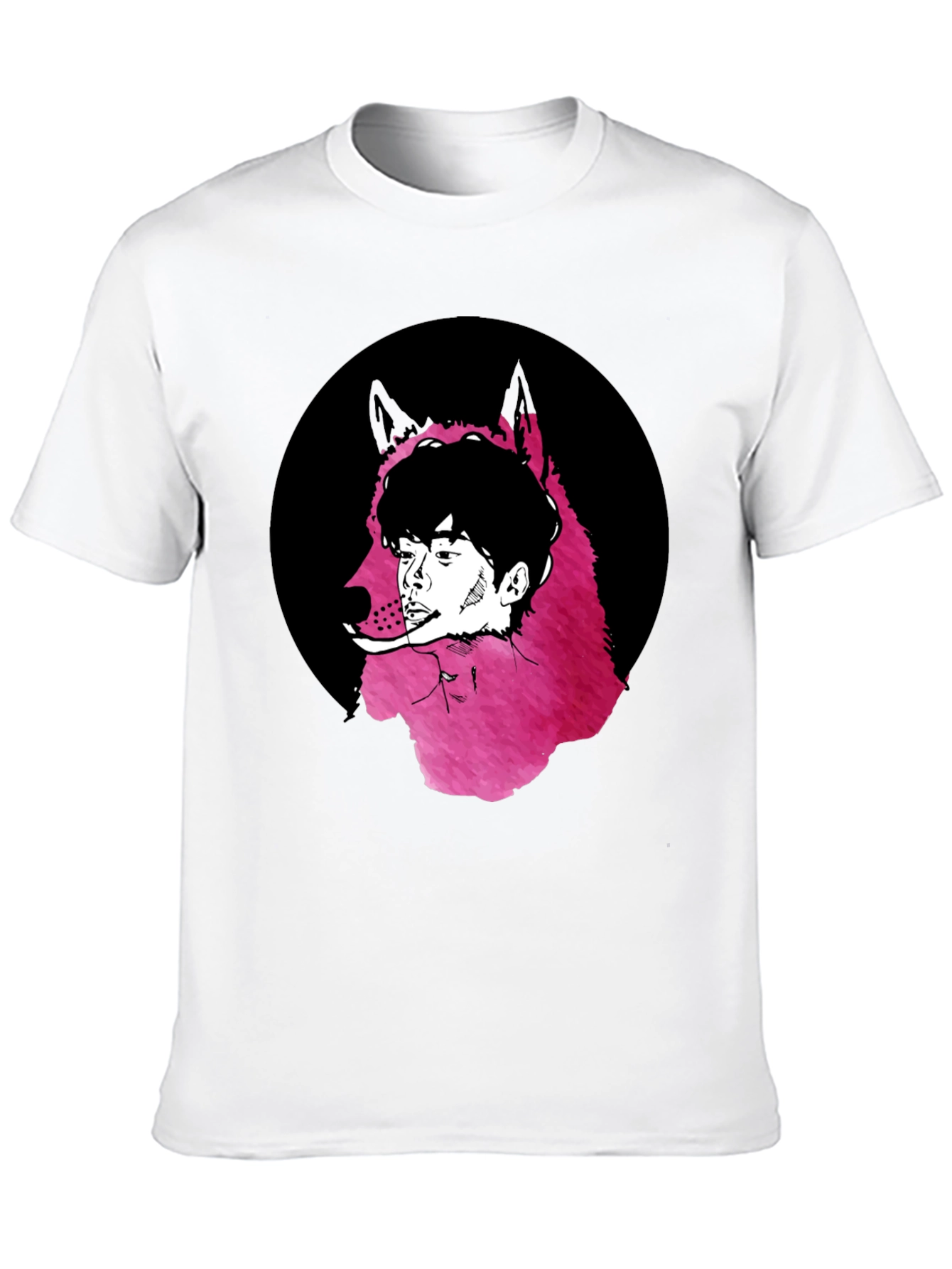 Wolf Man Graphic Tee - Black Cotton Blend