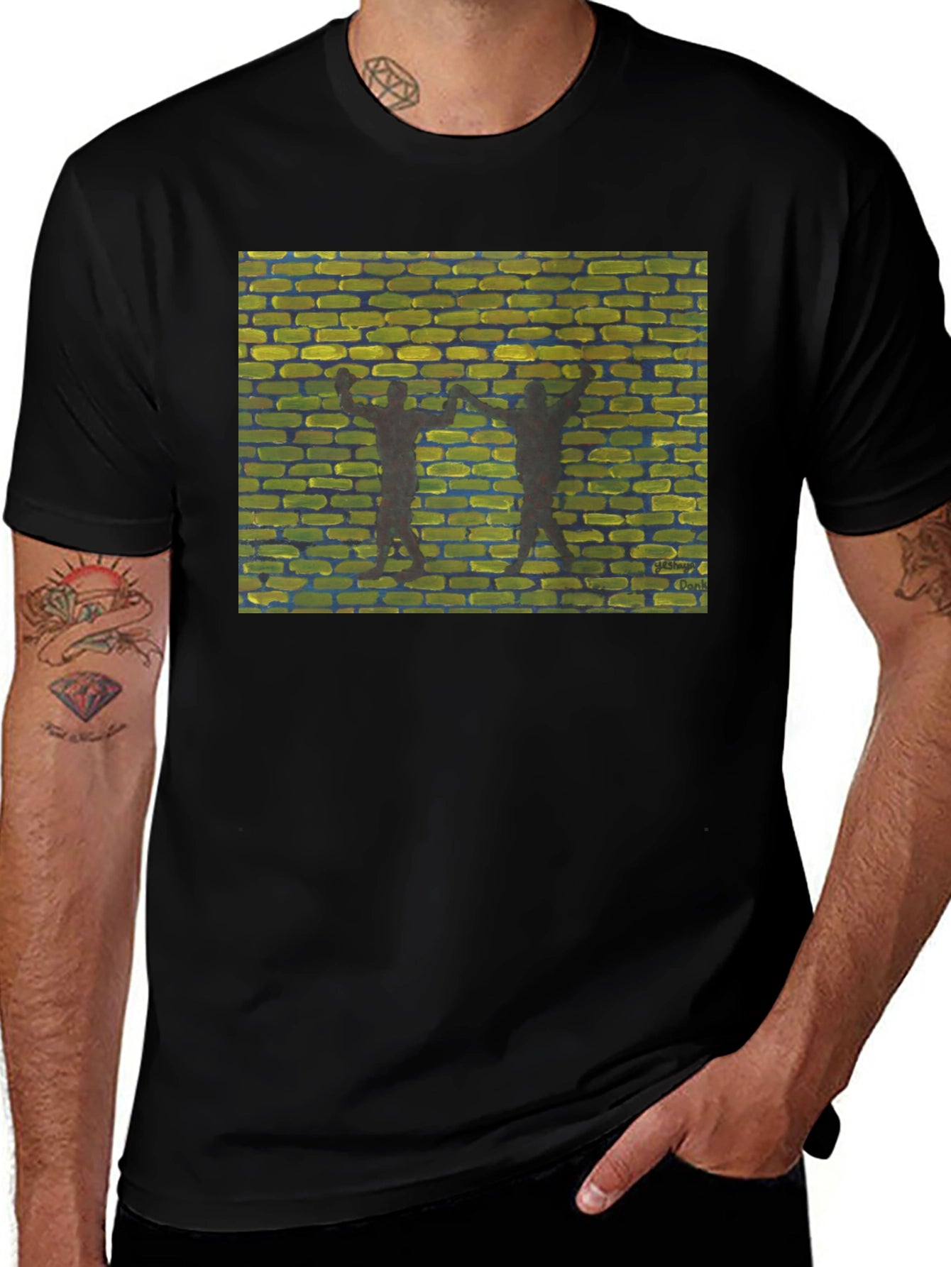 Brick Wall Dance Black T-Shirt
