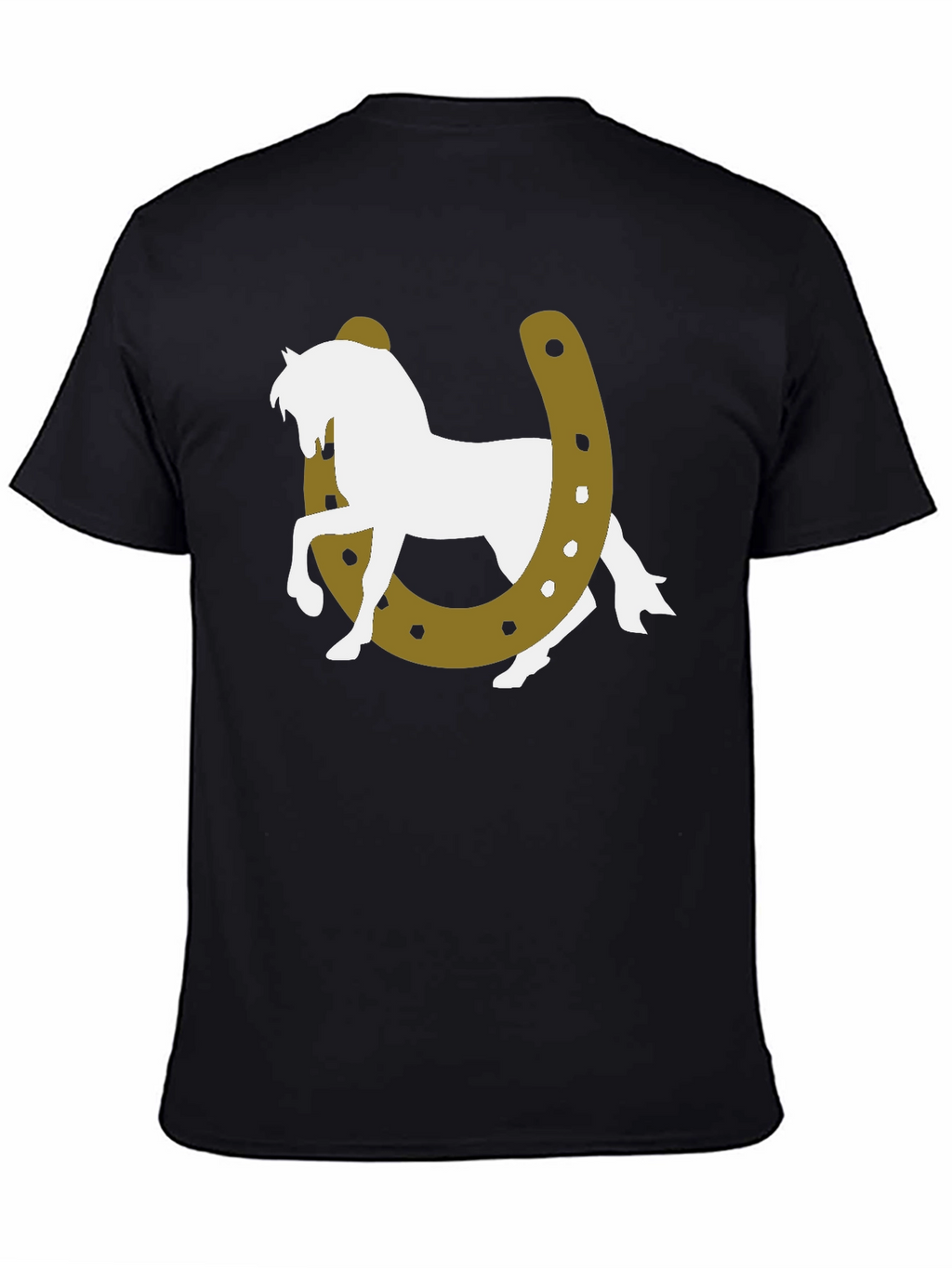 Lucky Horse Graphic Tee - Black Cotton T-Shirt