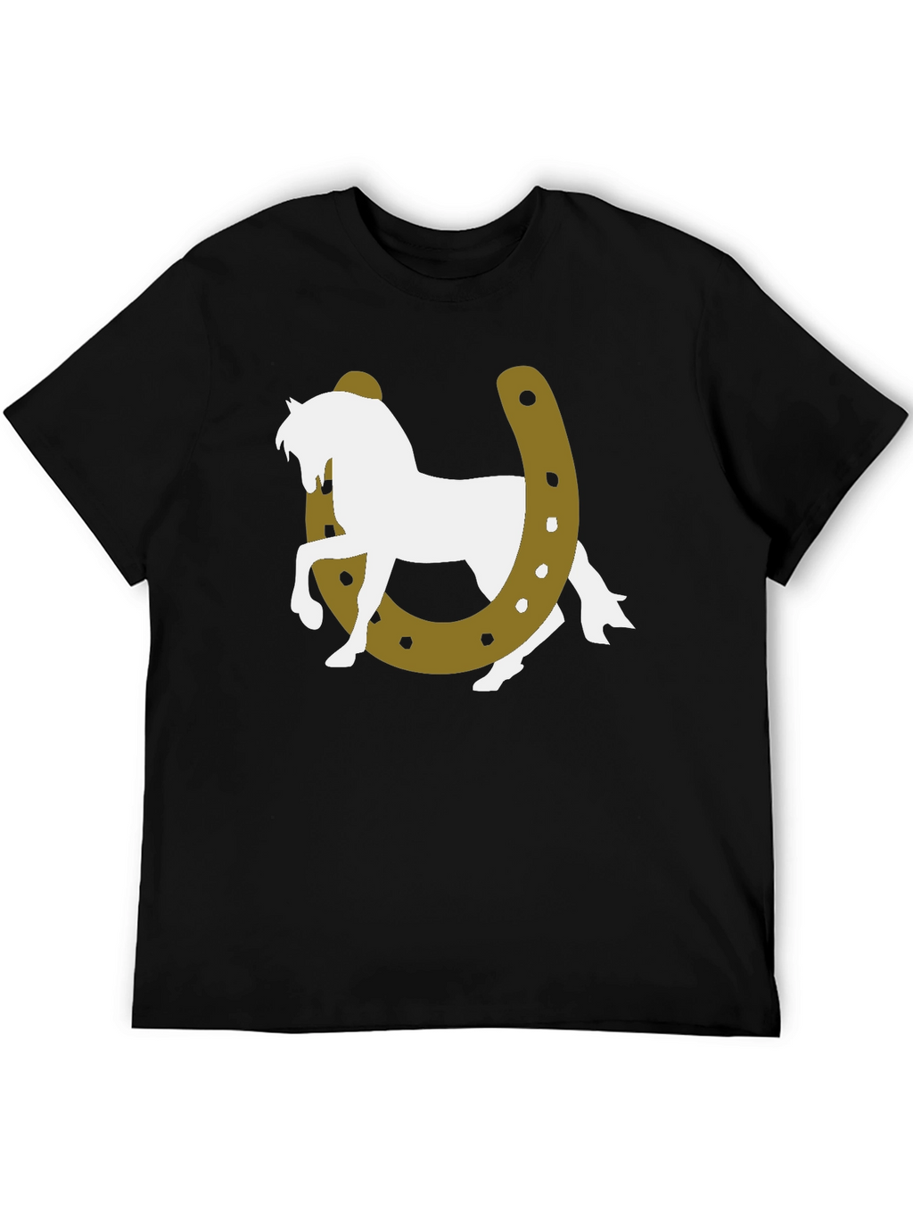 Lucky Horse Graphic Tee - Black Cotton T-Shirt