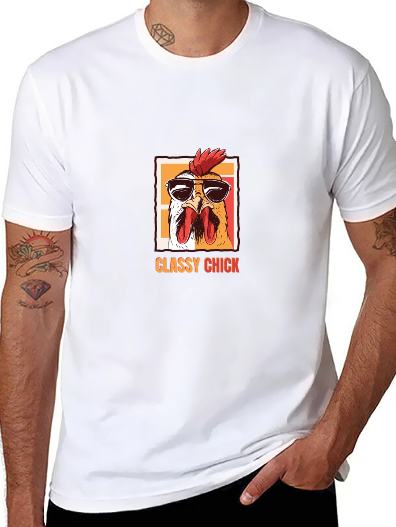 Classy Chick T-Shirt - Cool Chicken with Sunglasses