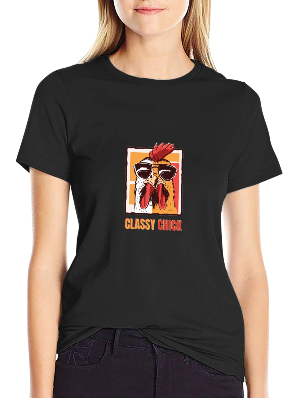 Classy Chick T-Shirt - Cool Chicken with Sunglasses
