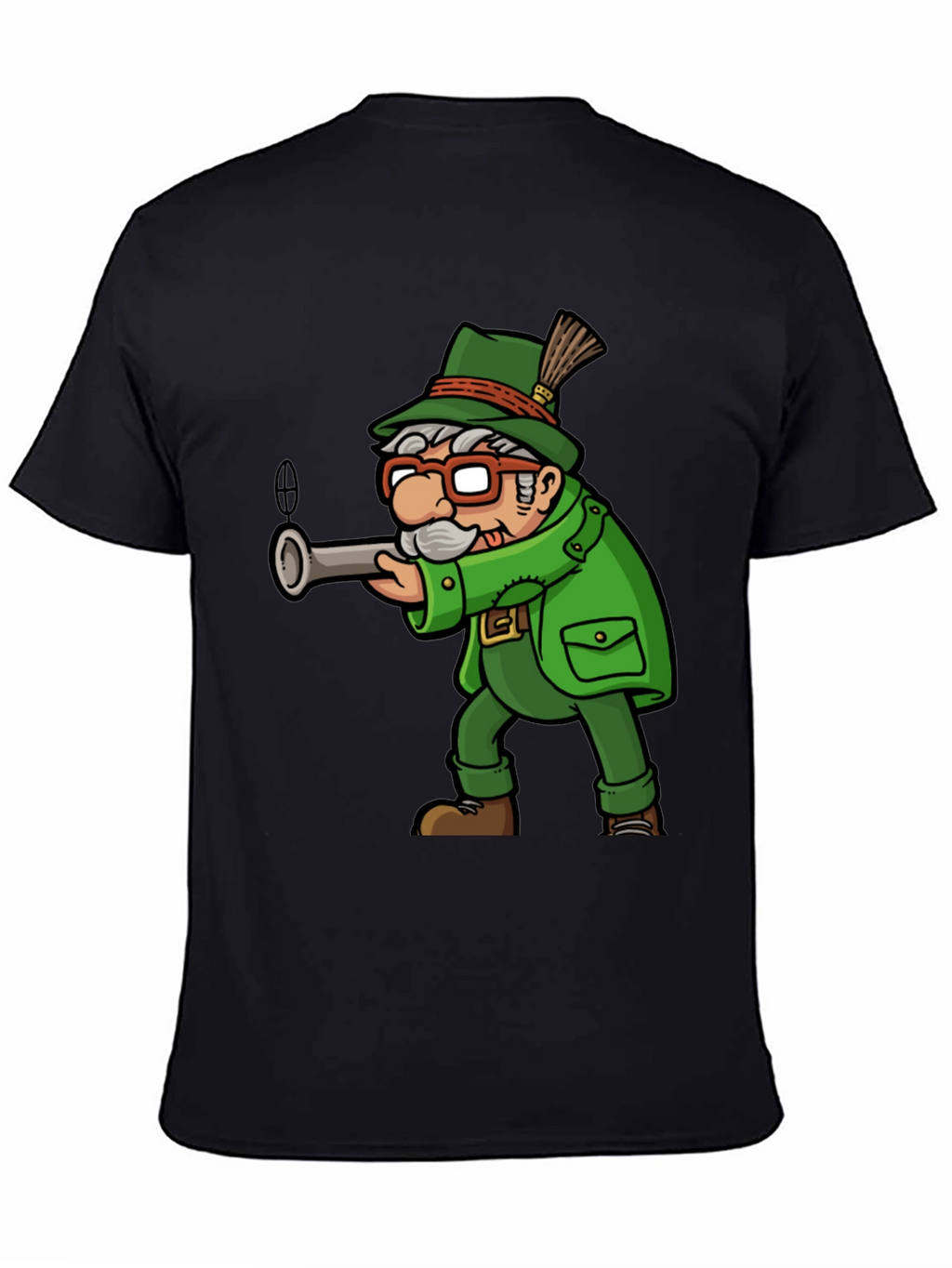 Cartoon Hunter Graphic Tee - Quirky Novelty Shirt
