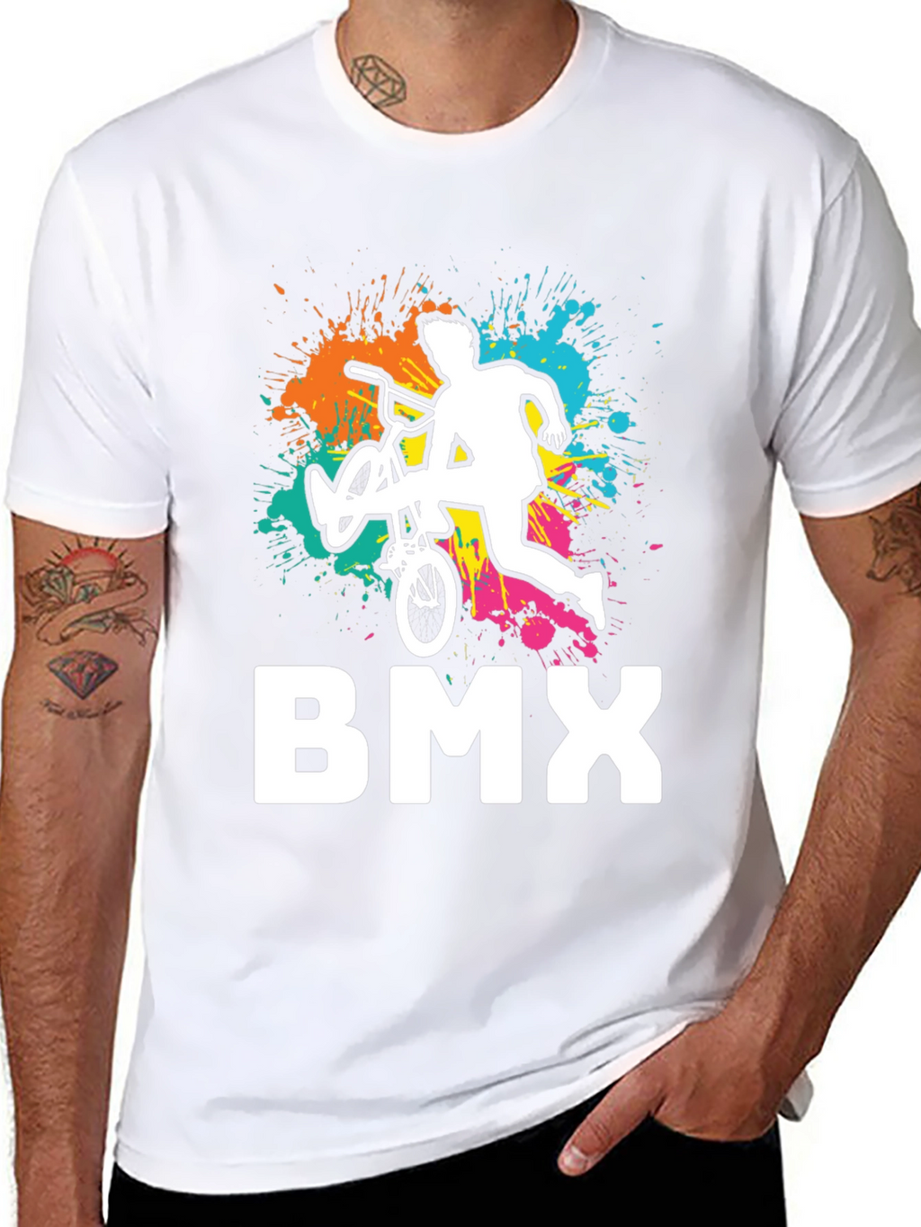 Cool BMX Rider Graphic Tee - Black Cotton T-Shirt