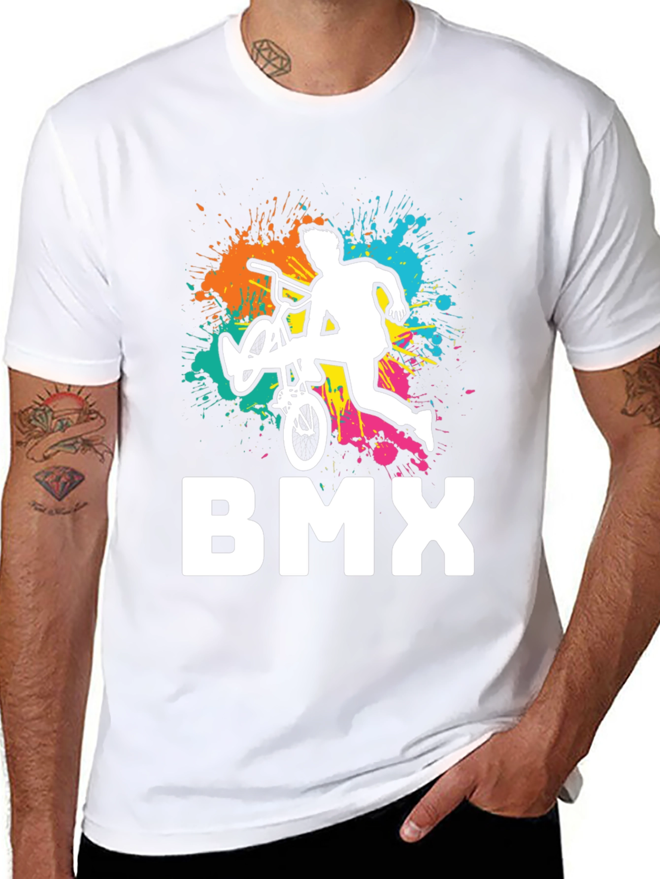 Cool BMX Rider Graphic Tee - Black Cotton T-Shirt