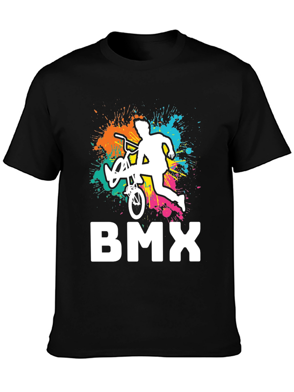 Cool BMX Rider Graphic Tee - Black Cotton T-Shirt