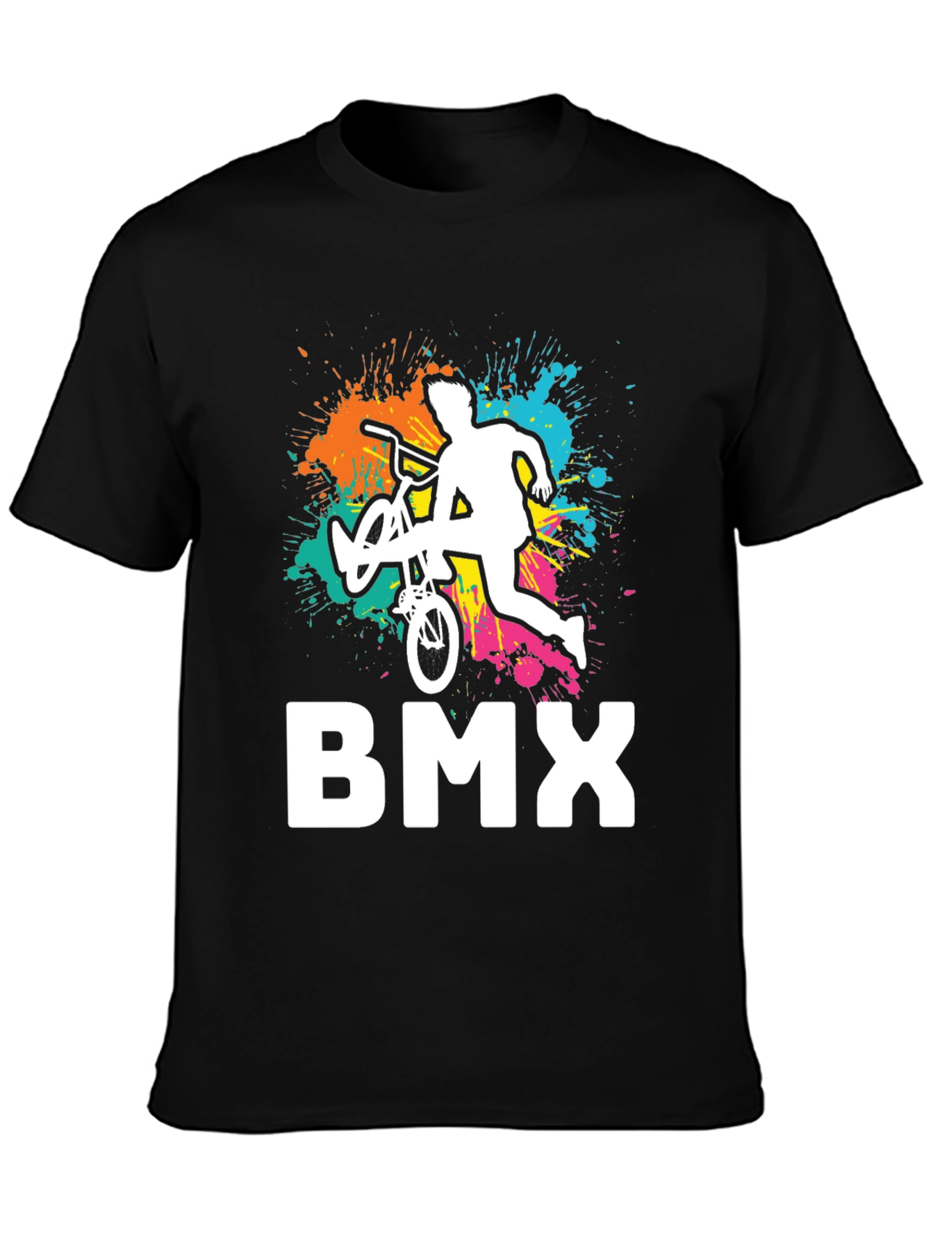 Cool BMX Rider Graphic Tee - Black Cotton T-Shirt