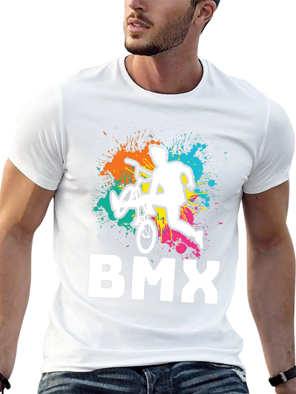 Cool BMX Rider Graphic Tee - Black Cotton T-Shirt
