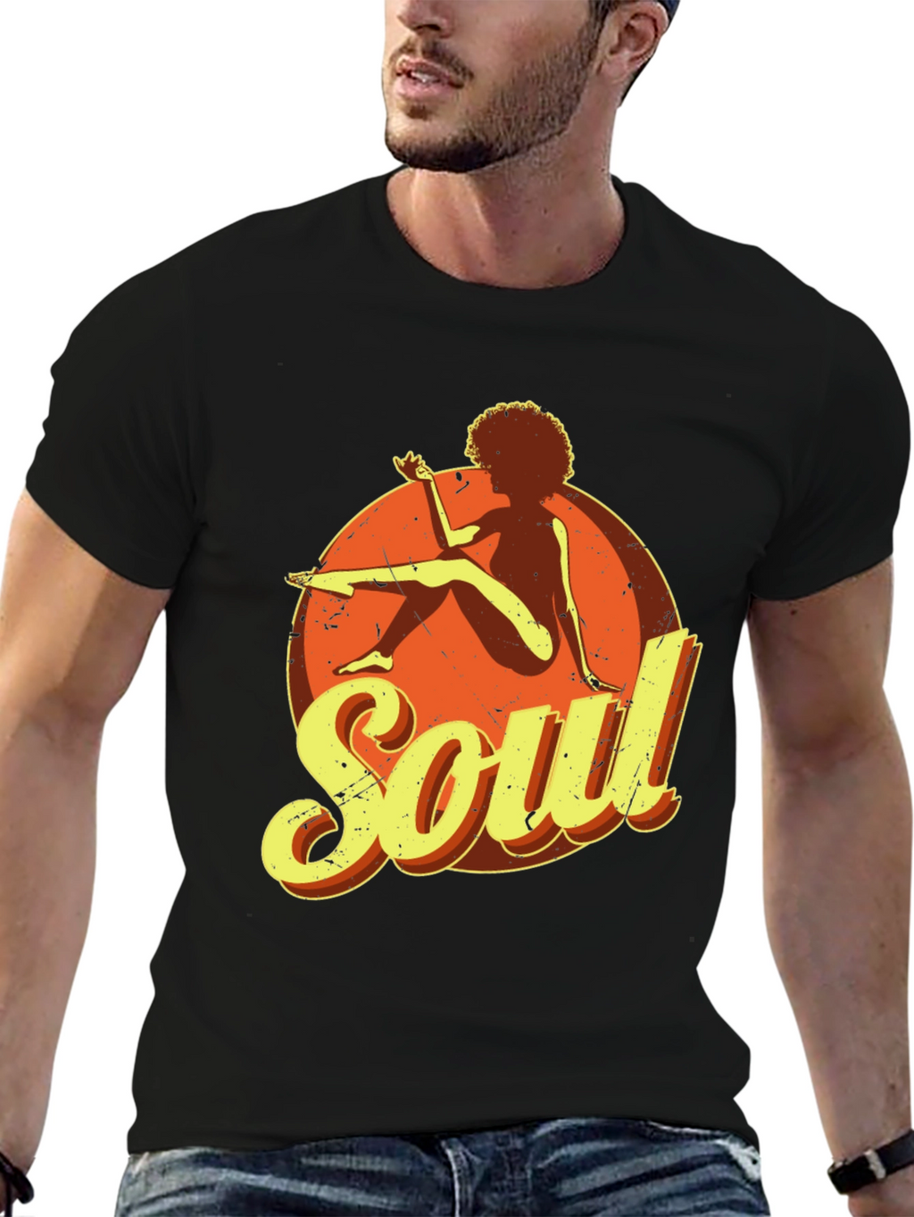 Soul Graphic T-Shirt - Retro Style Black Tee