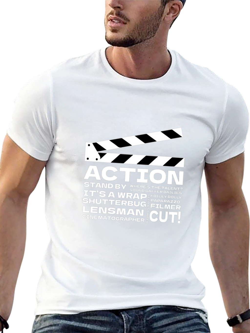 Movie Crew Black Graphic Tee